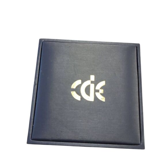 CDE Aquamarine Blue Crystal Gold Rose Shaped Jewelry Earrings Necklace Gift Set - Picture 8 of 12